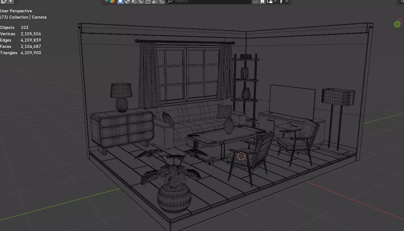 Stylized Isometric Home Pack 8 Modular Rooms Low-poly 3D model_117