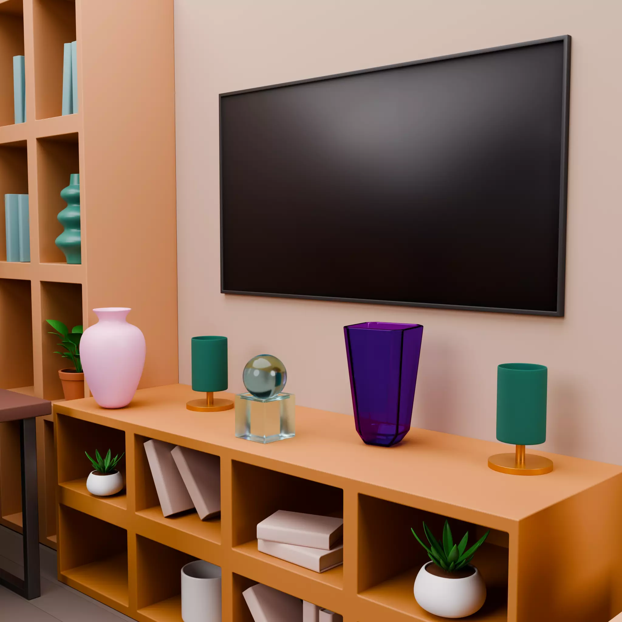 Stylized Isometric Home Pack 8 Modular Rooms Low-poly 3D model_40