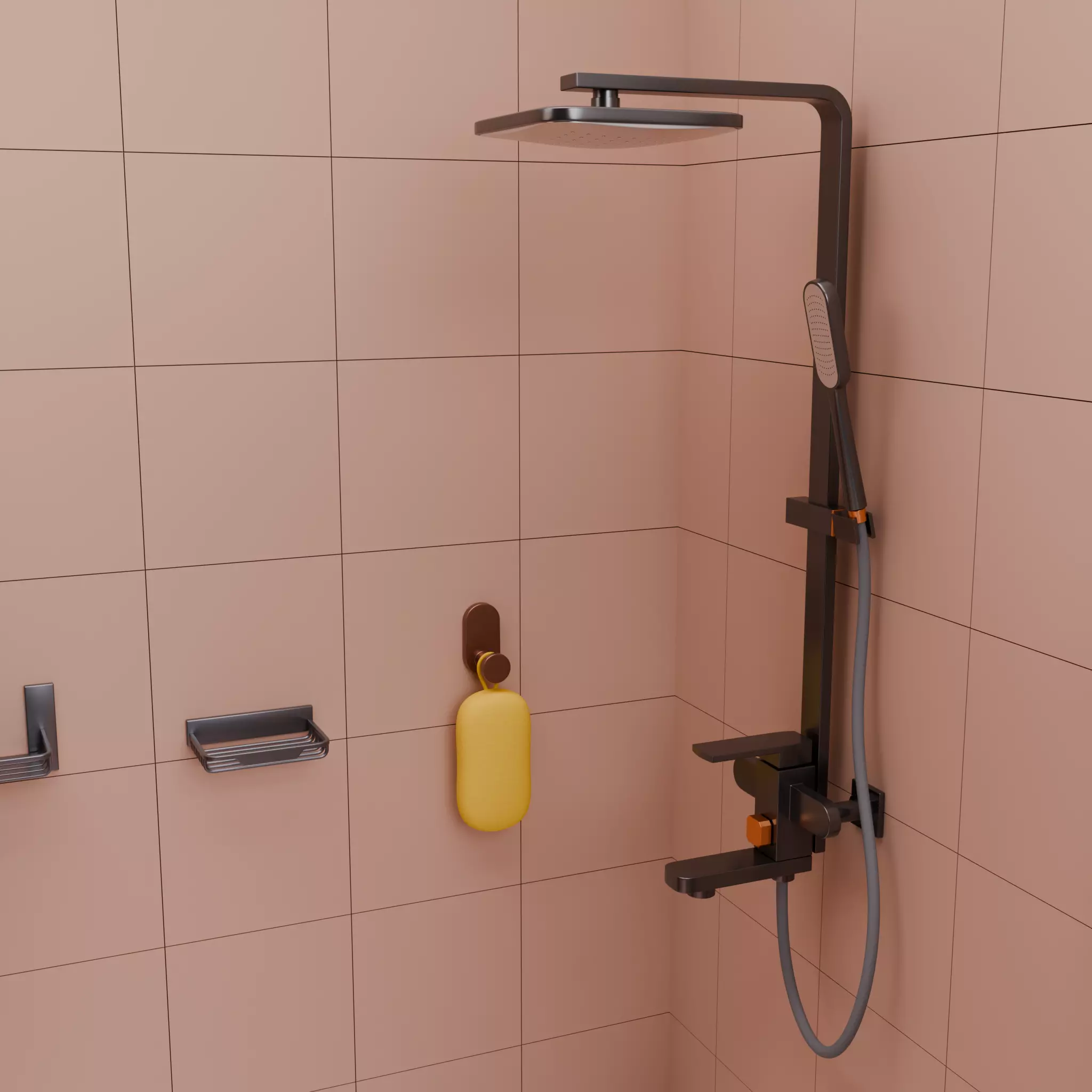 Stylized Isometric Home Pack 8 Modular Rooms Low-poly 3D model_60