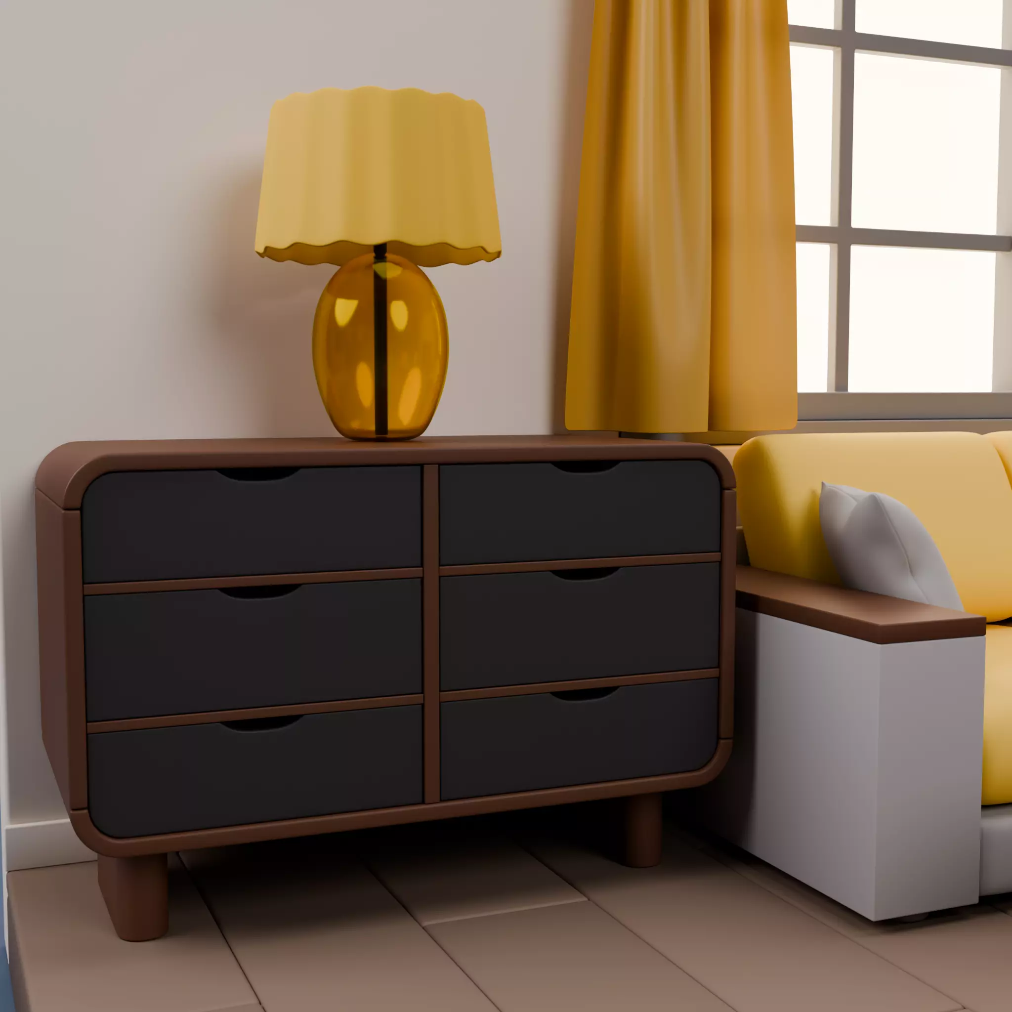 Stylized Isometric Home Pack 8 Modular Rooms Low-poly 3D model_9