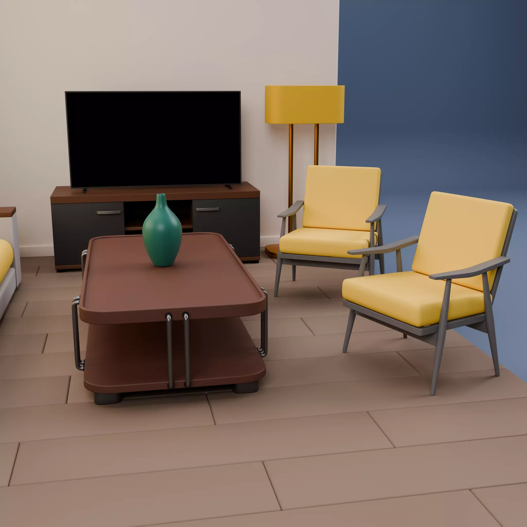 Stylized Isometric Home Pack 8 Modular Rooms Low-poly 3D model_8