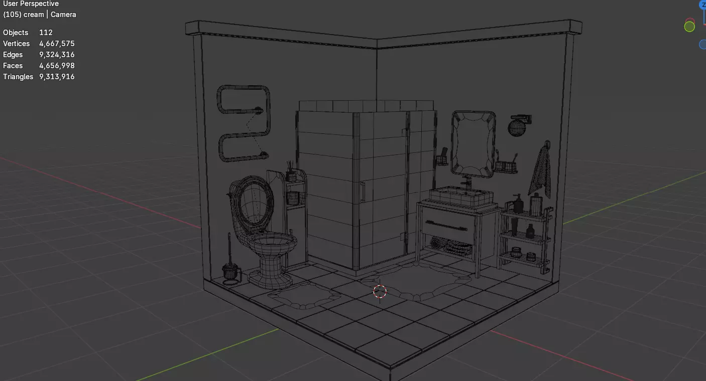 Stylized Isometric Home Pack 8 Modular Rooms Low-poly 3D model_120