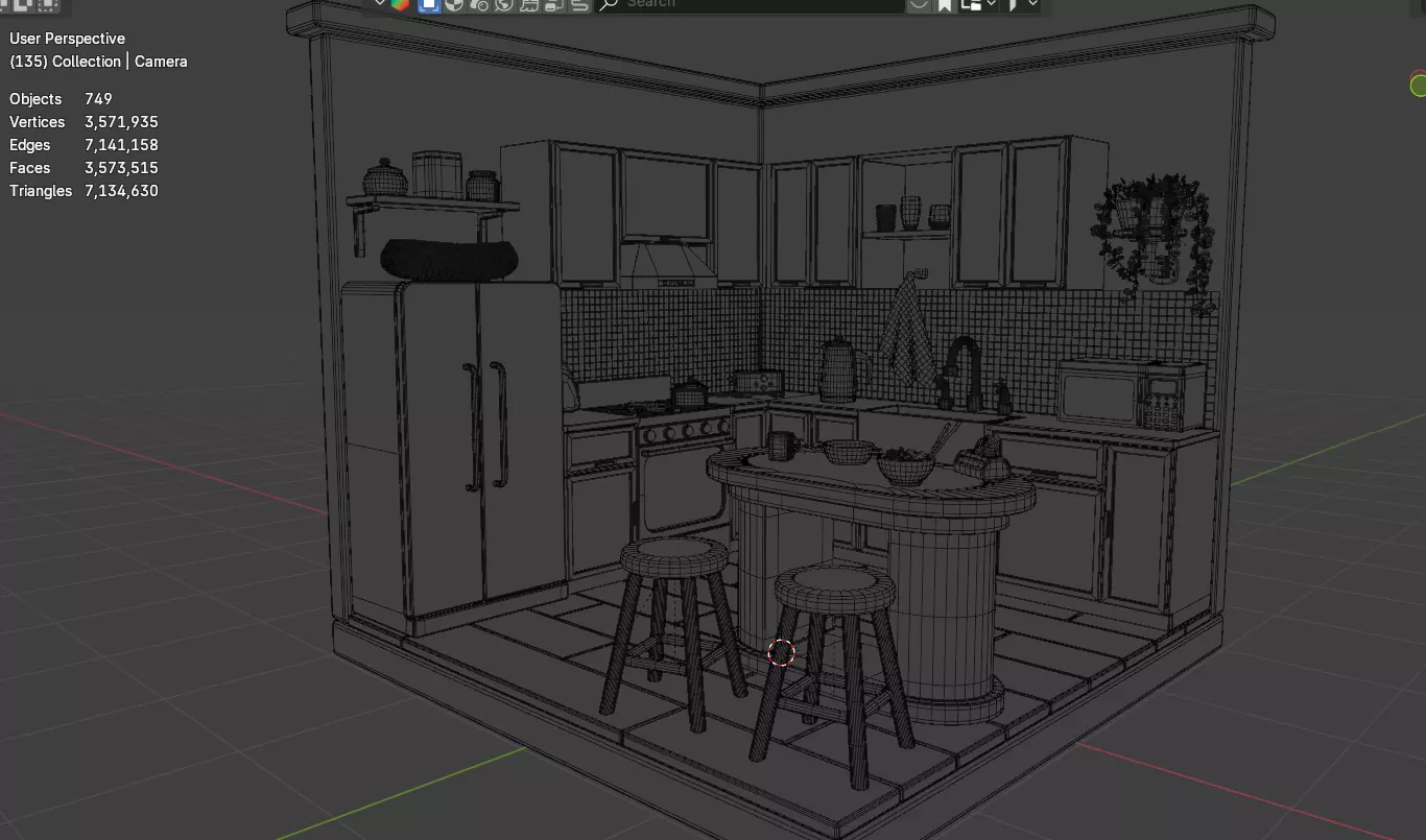 Stylized Isometric Home Pack 8 Modular Rooms Low-poly 3D model_118