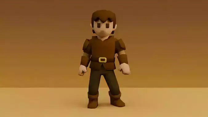 Low-Poly Medieval Male Character Low-poly 3D model