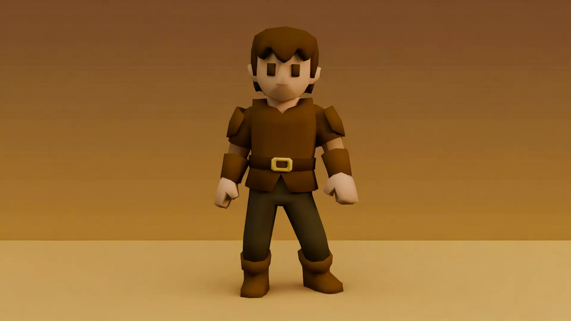 Low-Poly Medieval Male Character Low-poly 3D model_0