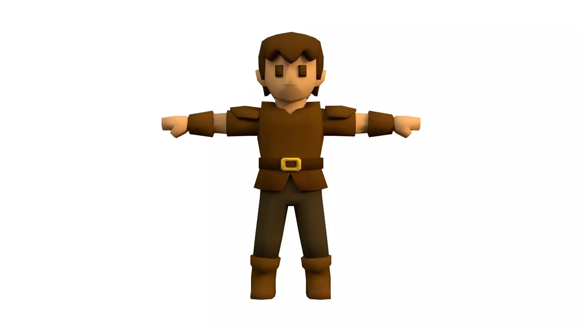 Low-Poly Medieval Male Character Low-poly 3D model_2