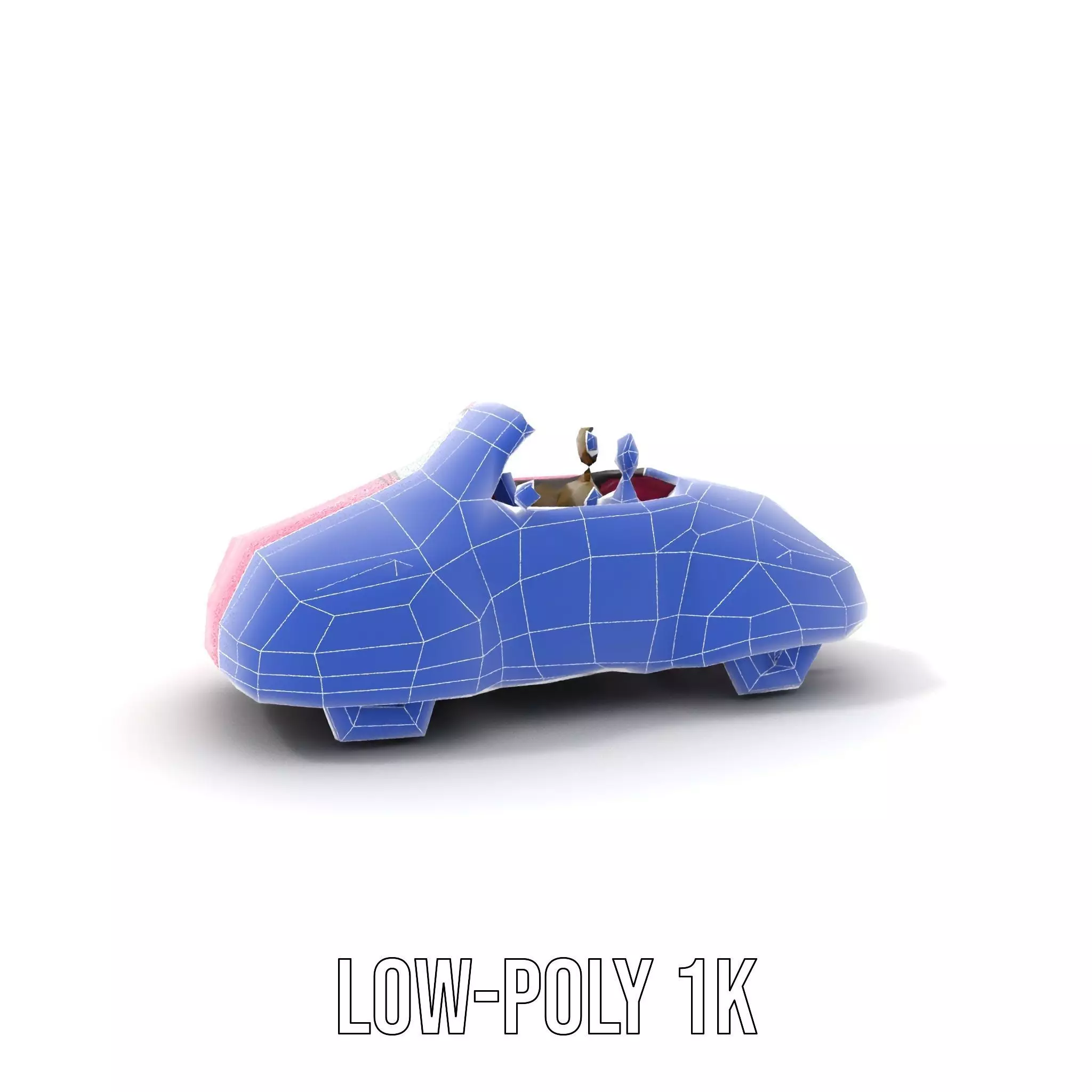 Pink Vintage Convertible model pack Low-poly 3D model_17