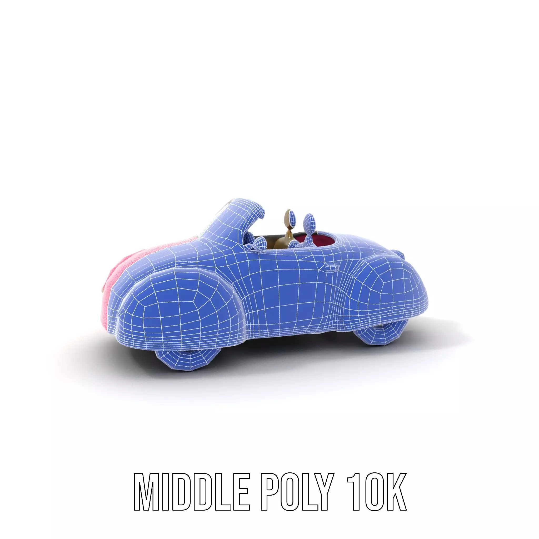 Pink Vintage Convertible model pack Low-poly 3D model_25