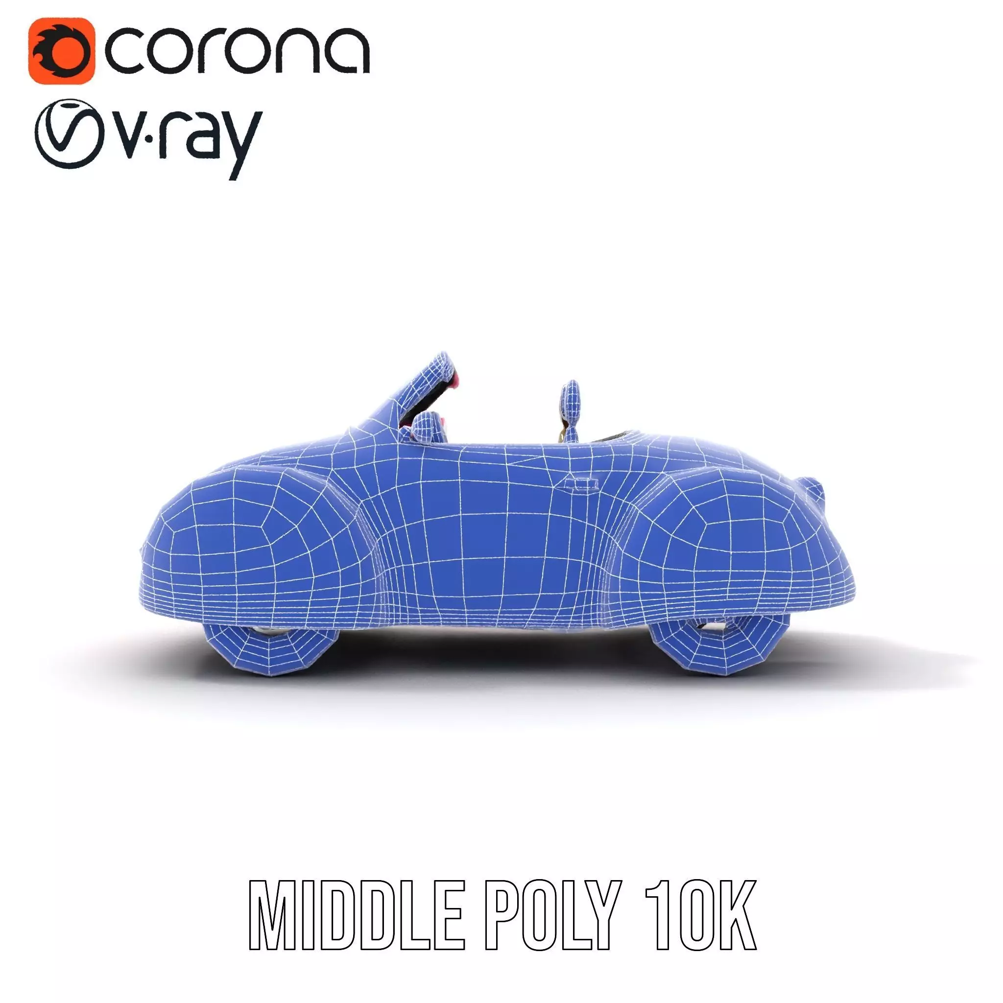 Pink Vintage Convertible model pack Low-poly 3D model_28