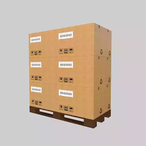 Industrial Shipping Pallet with Cardboard Boxes