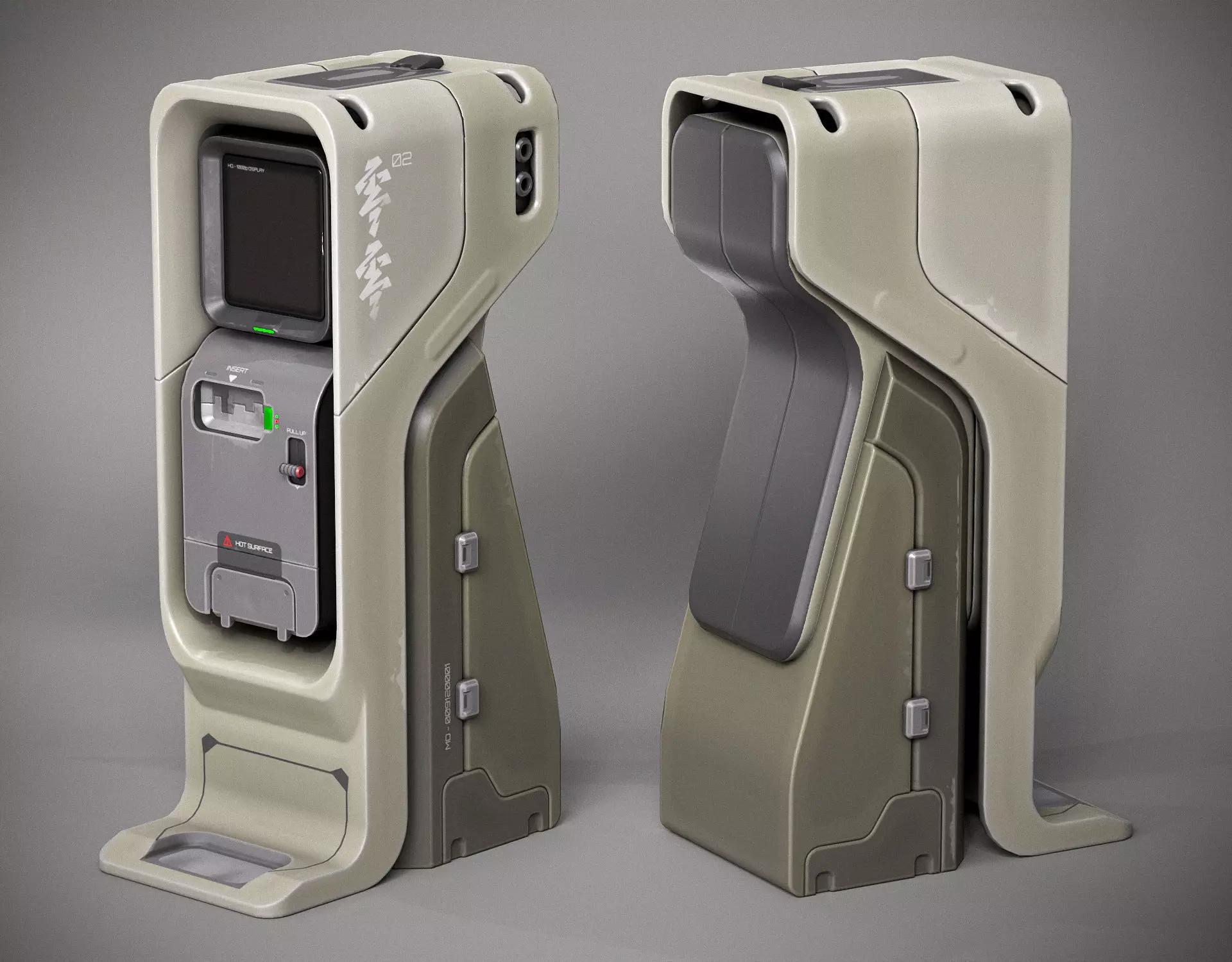 Sci-fi Console X2 PBR Low-poly 3D model_3