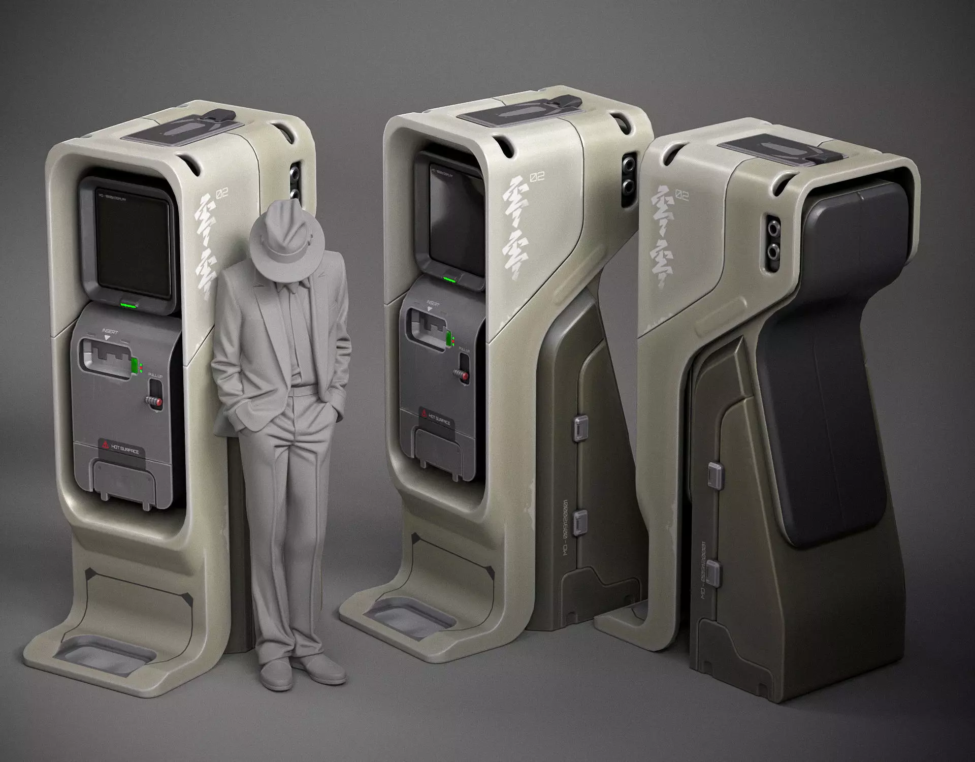 Sci-fi Console X2 PBR Low-poly 3D model_0