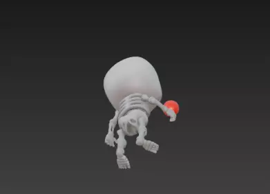 3D Model of Gray Skeleton Halloween Horror Character 3D print model_22