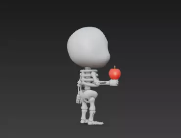 3D Model of Gray Skeleton Halloween Horror Character 3D print model_5