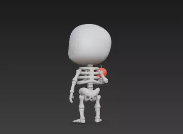 3D Model of Gray Skeleton Halloween Horror Character 3D print model_7