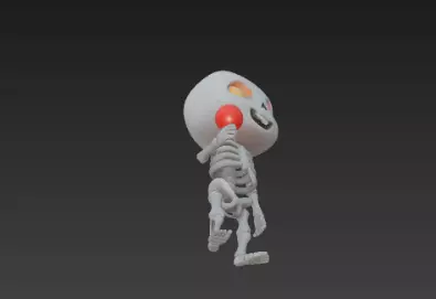3D Model of Gray Skeleton Halloween Horror Character 3D print model_21