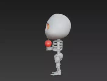 3D Model of Gray Skeleton Halloween Horror Character 3D print model_9