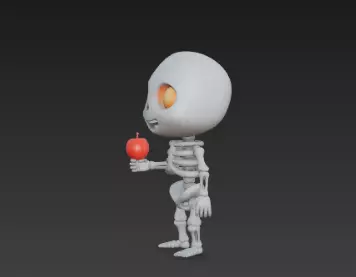 3D Model of Gray Skeleton Halloween Horror Character 3D print model_10