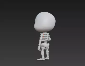 3D Model of Gray Skeleton Halloween Horror Character 3D print model_8