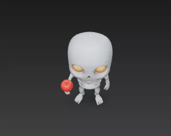 3D Model of Gray Skeleton Halloween Horror Character 3D print model_14