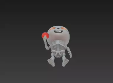 3D Model of Gray Skeleton Halloween Horror Character 3D print model_19