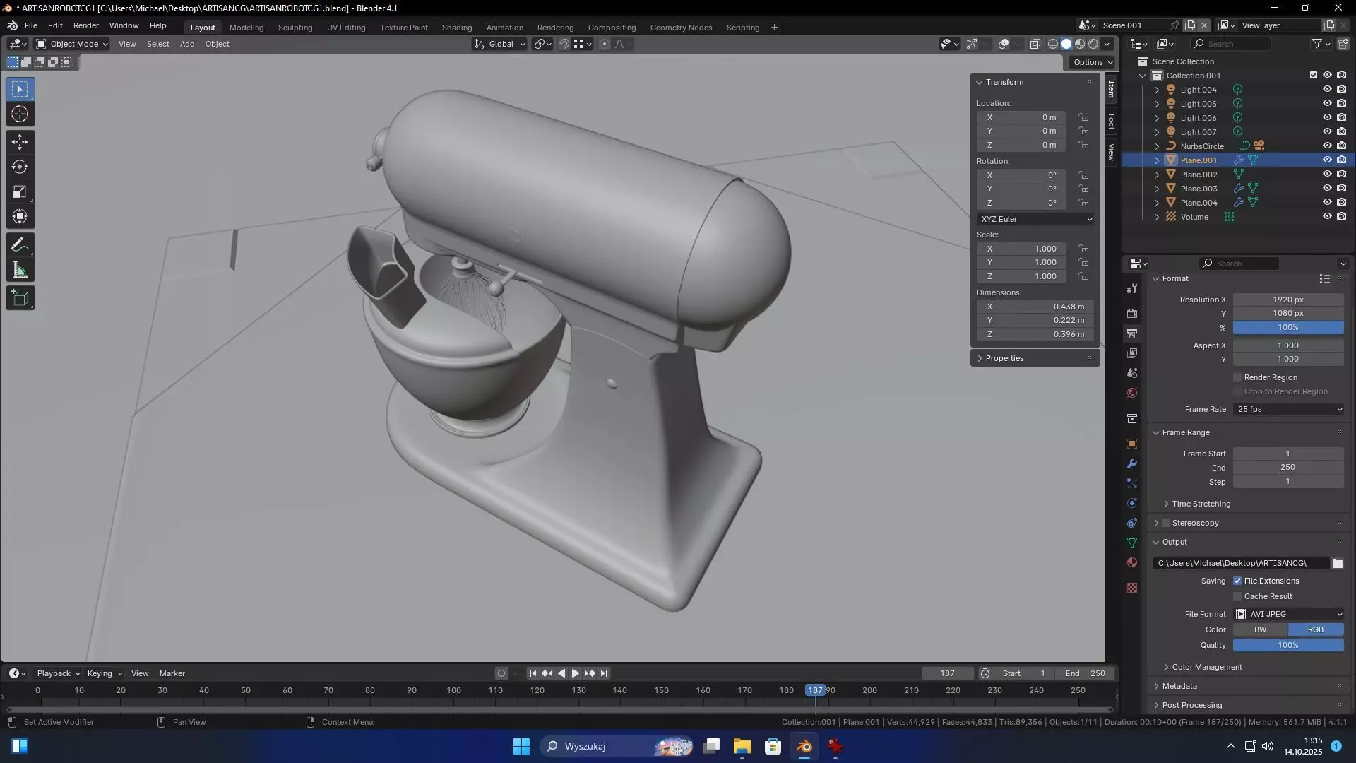 KITCHEN AID ARTISAN 3D MODEL Low-poly 3D model_11