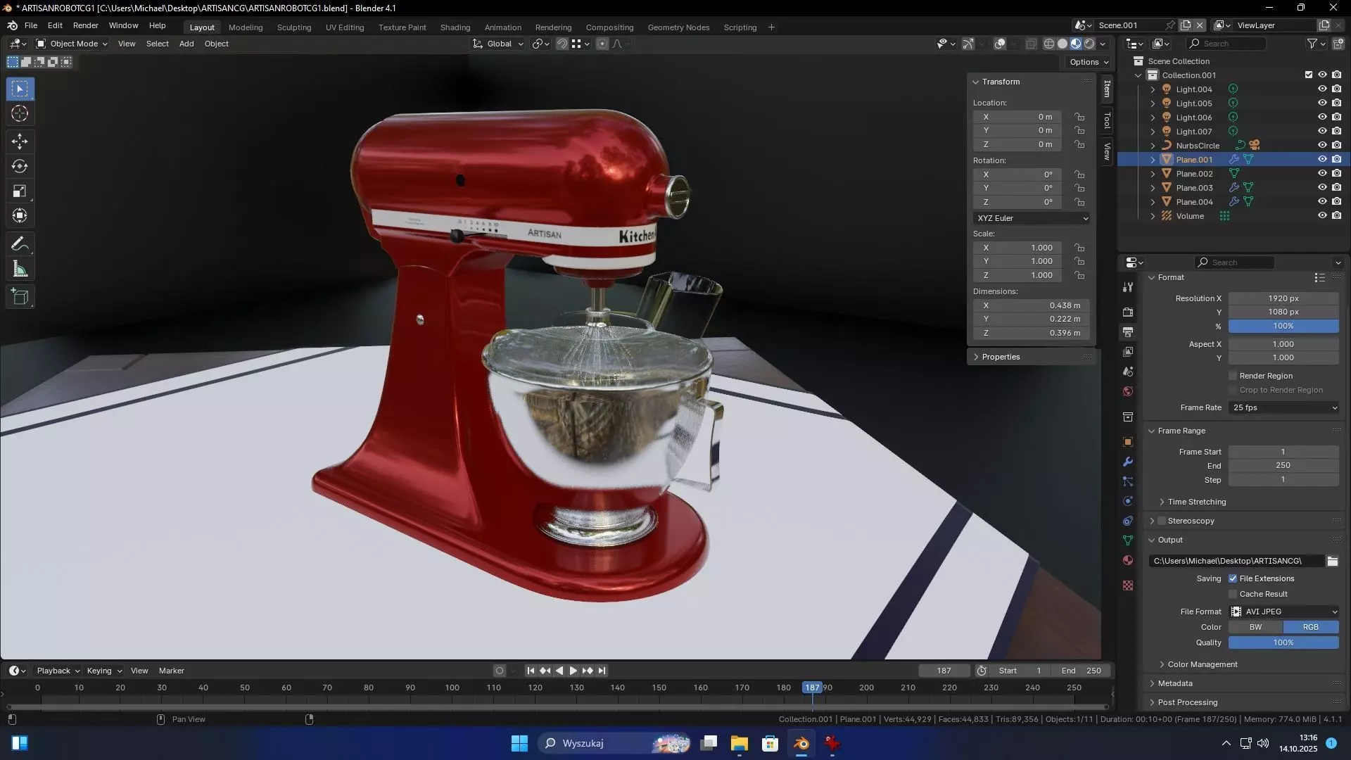 KITCHEN AID ARTISAN 3D MODEL Low-poly 3D model_4