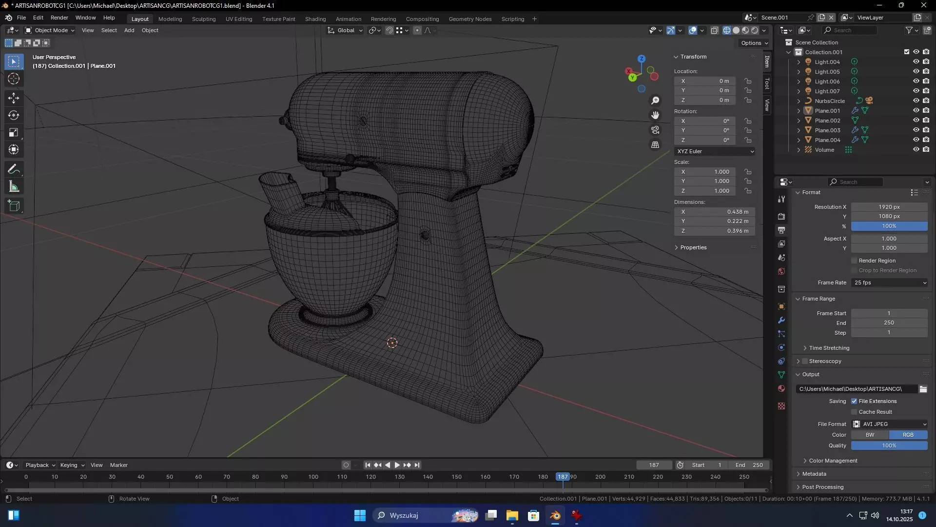 KITCHEN AID ARTISAN 3D MODEL Low-poly 3D model_8