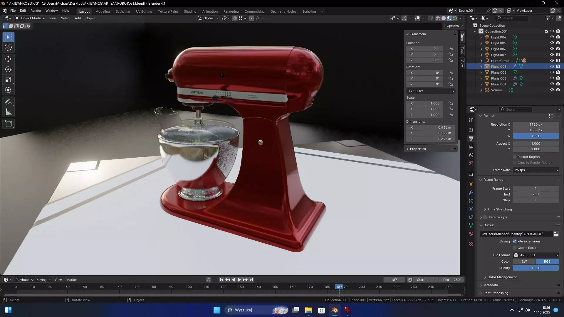 KITCHEN AID ARTISAN 3D MODEL Low-poly 3D model_5