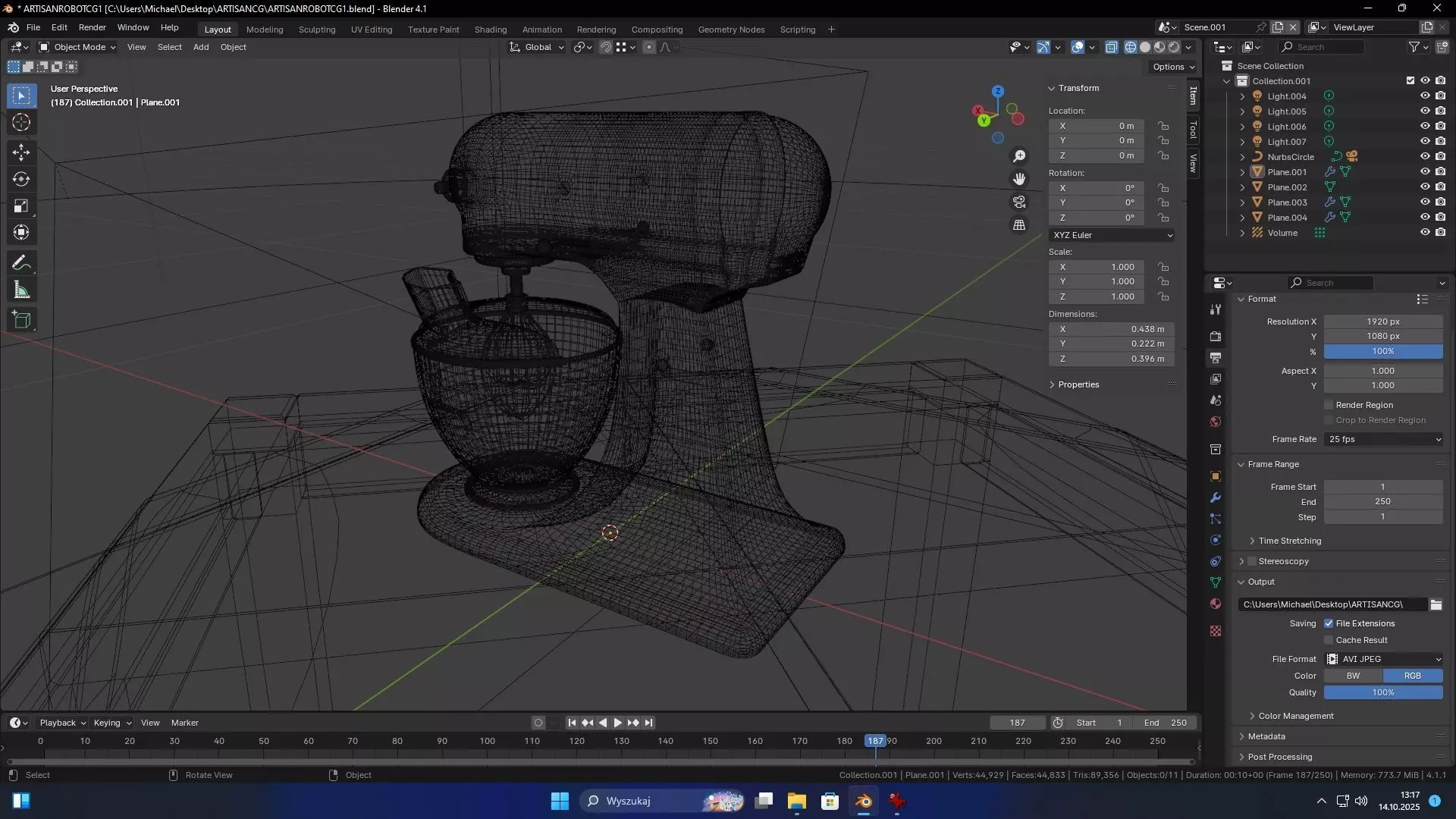 KITCHEN AID ARTISAN 3D MODEL Low-poly 3D model_9