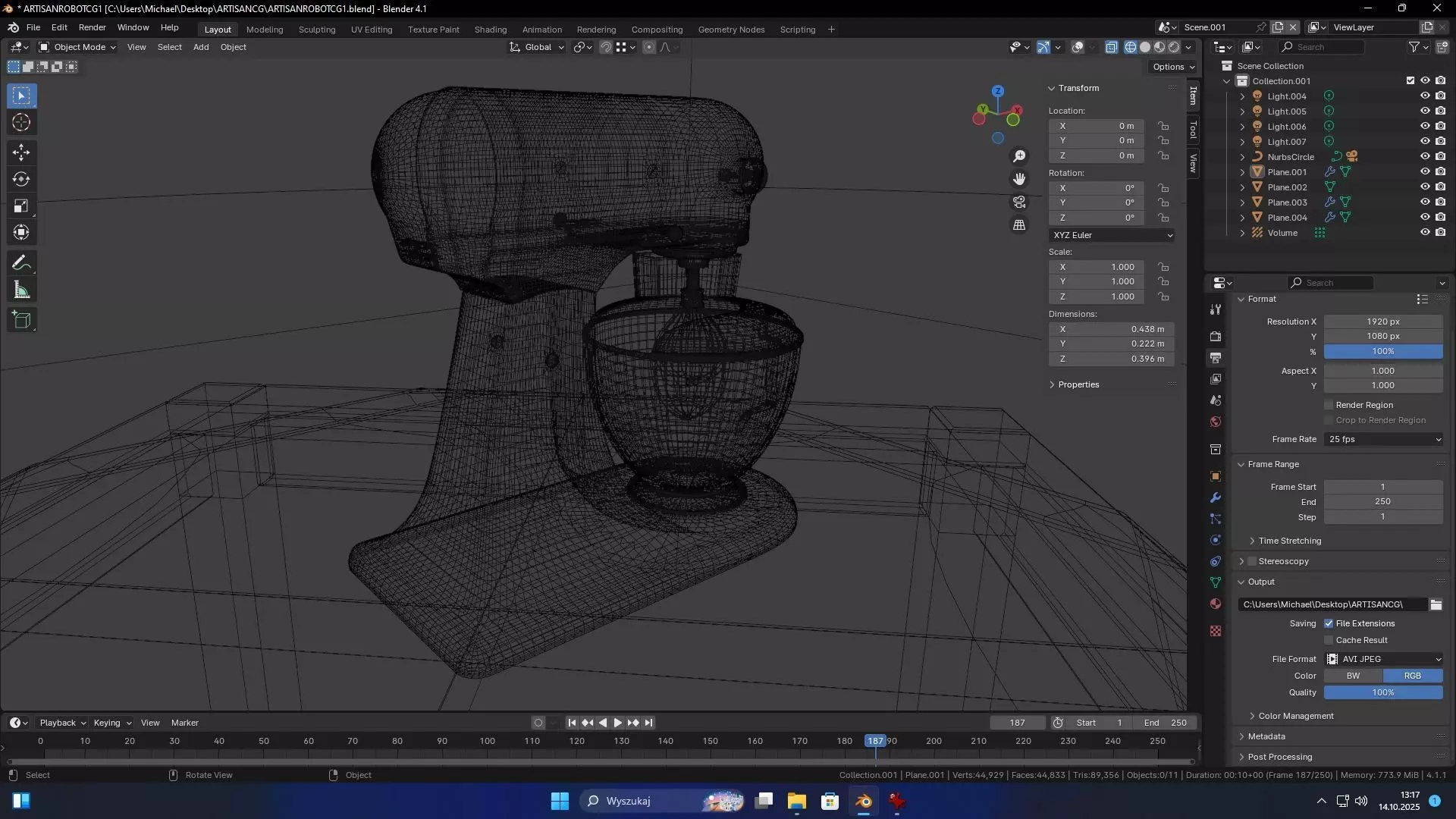 KITCHEN AID ARTISAN 3D MODEL Low-poly 3D model_7