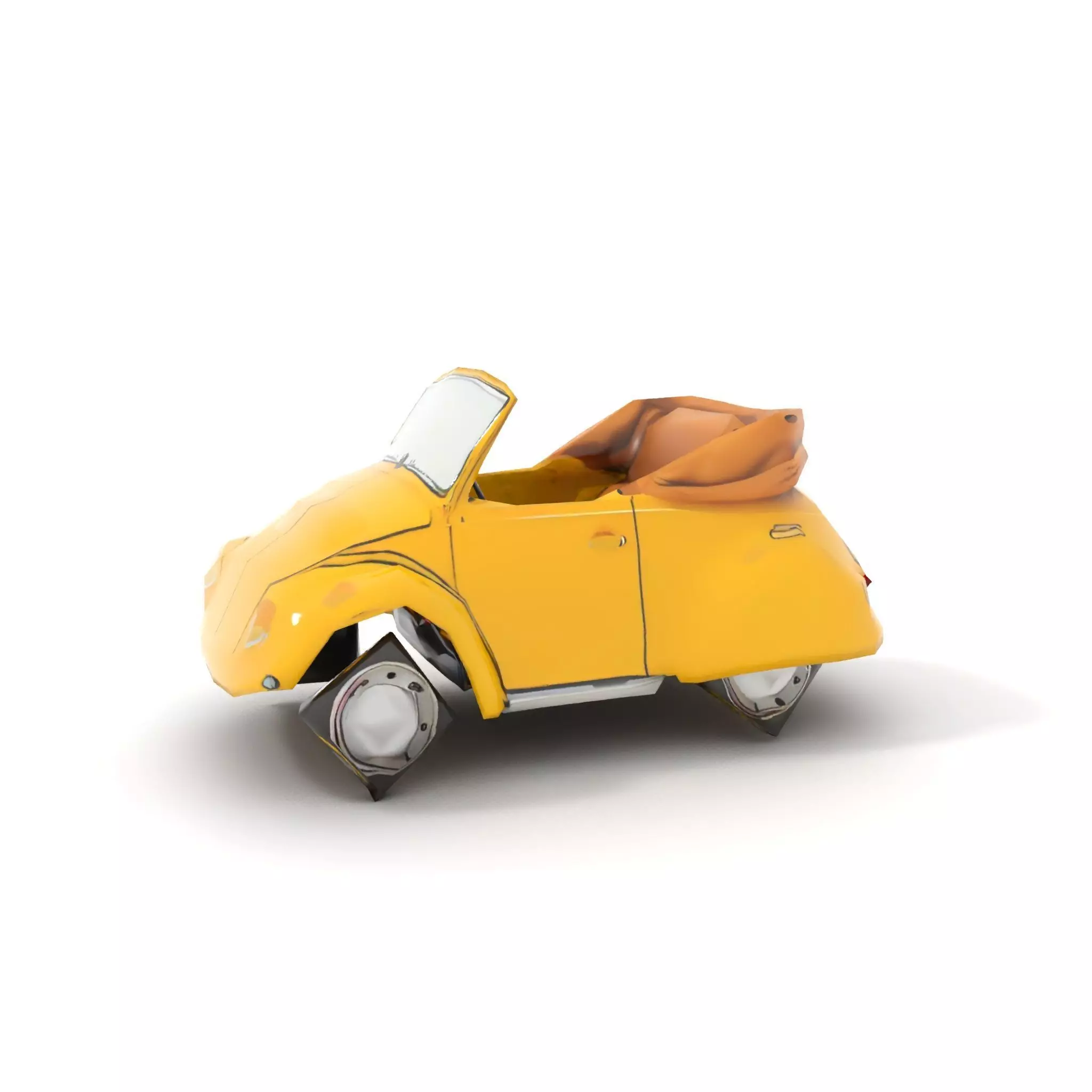 Classic Yellow Convertible model pack Low-poly 3D model_18