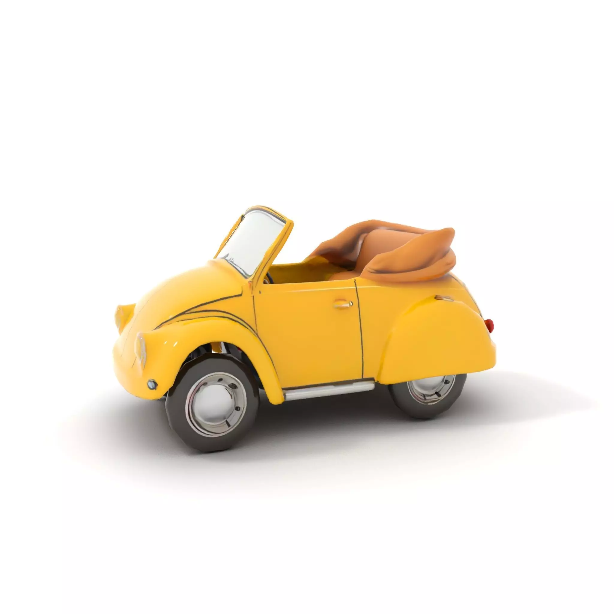 Classic Yellow Convertible model pack Low-poly 3D model_7