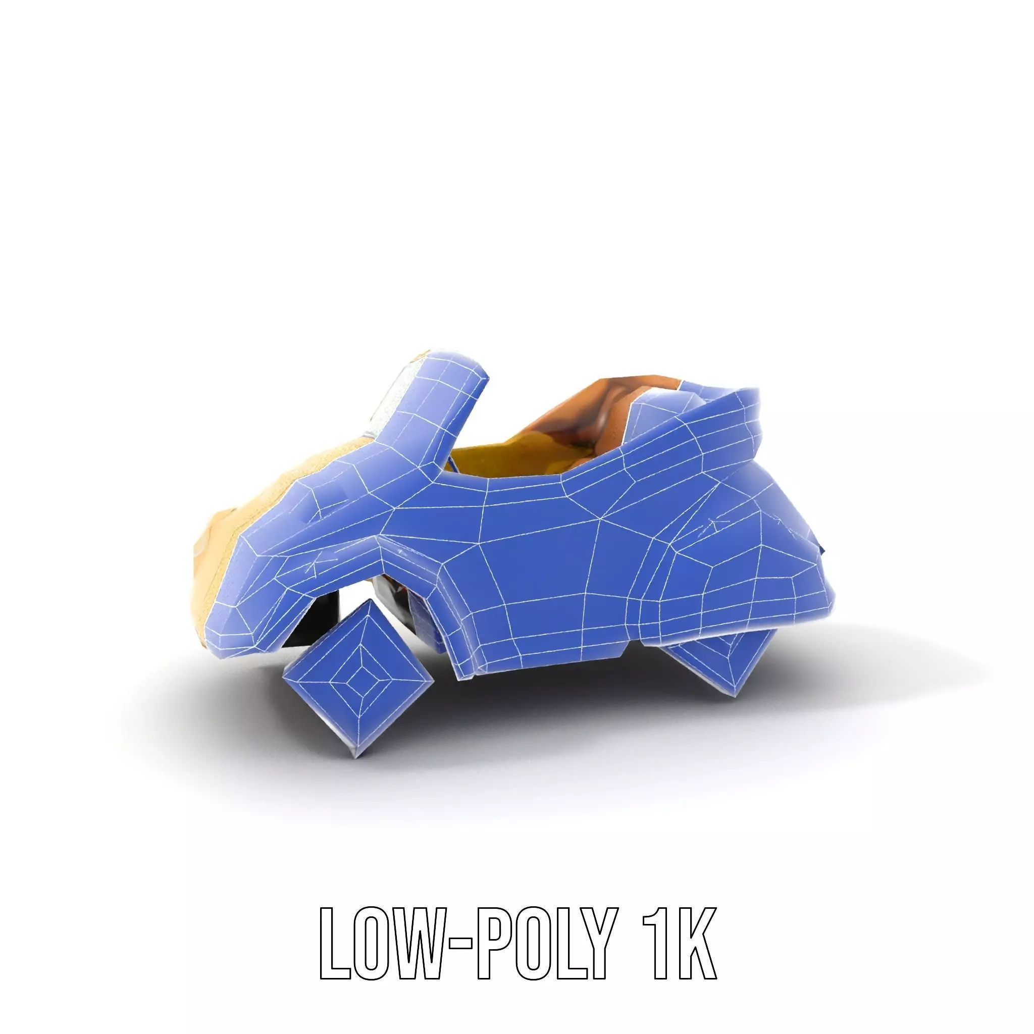 Classic Yellow Convertible model pack Low-poly 3D model_26