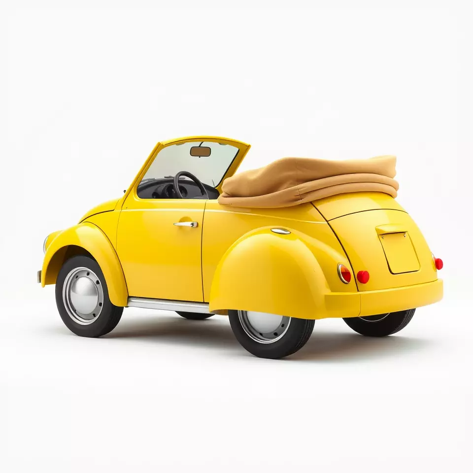 Classic Yellow Convertible model pack Low-poly 3D model_3