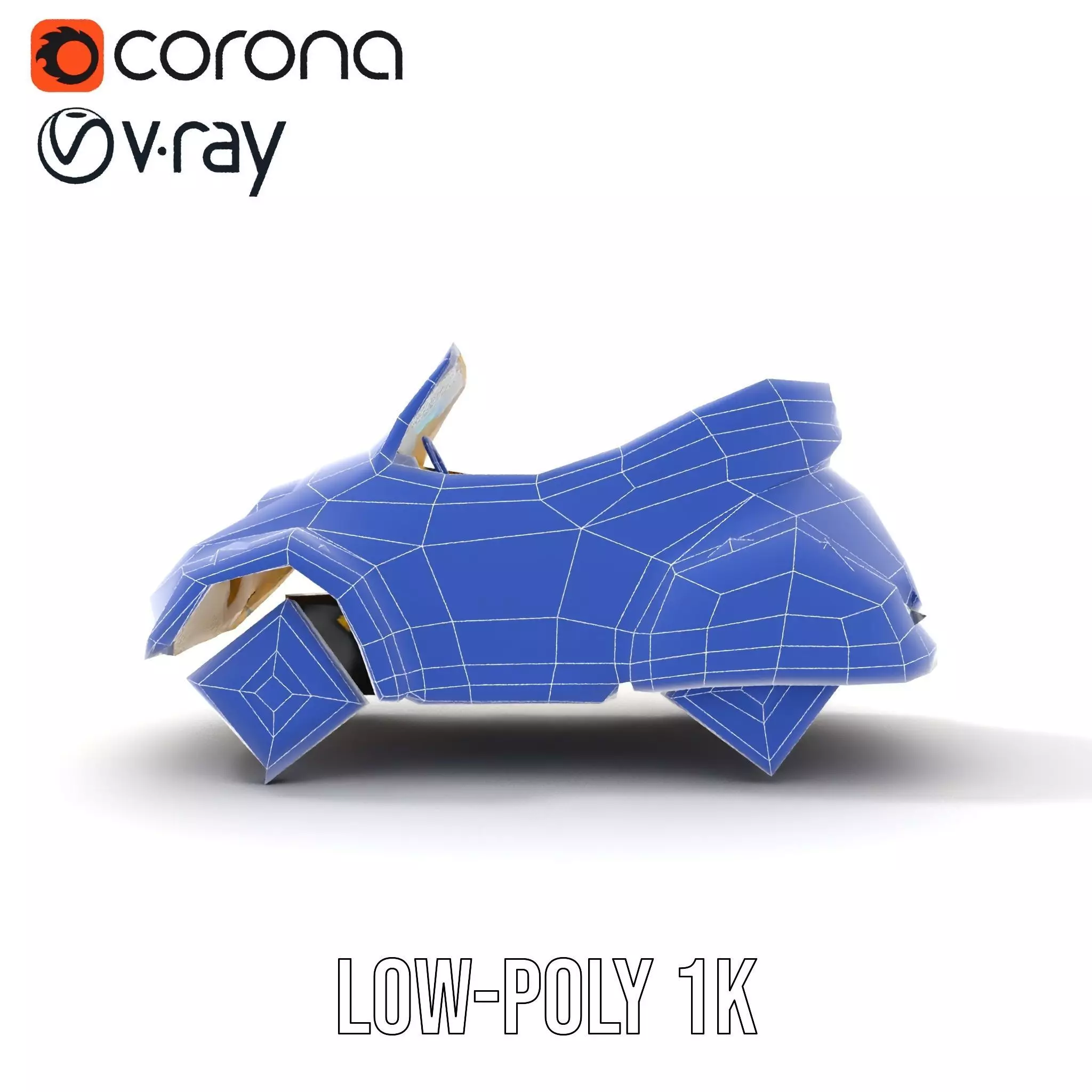 Classic Yellow Convertible model pack Low-poly 3D model_31