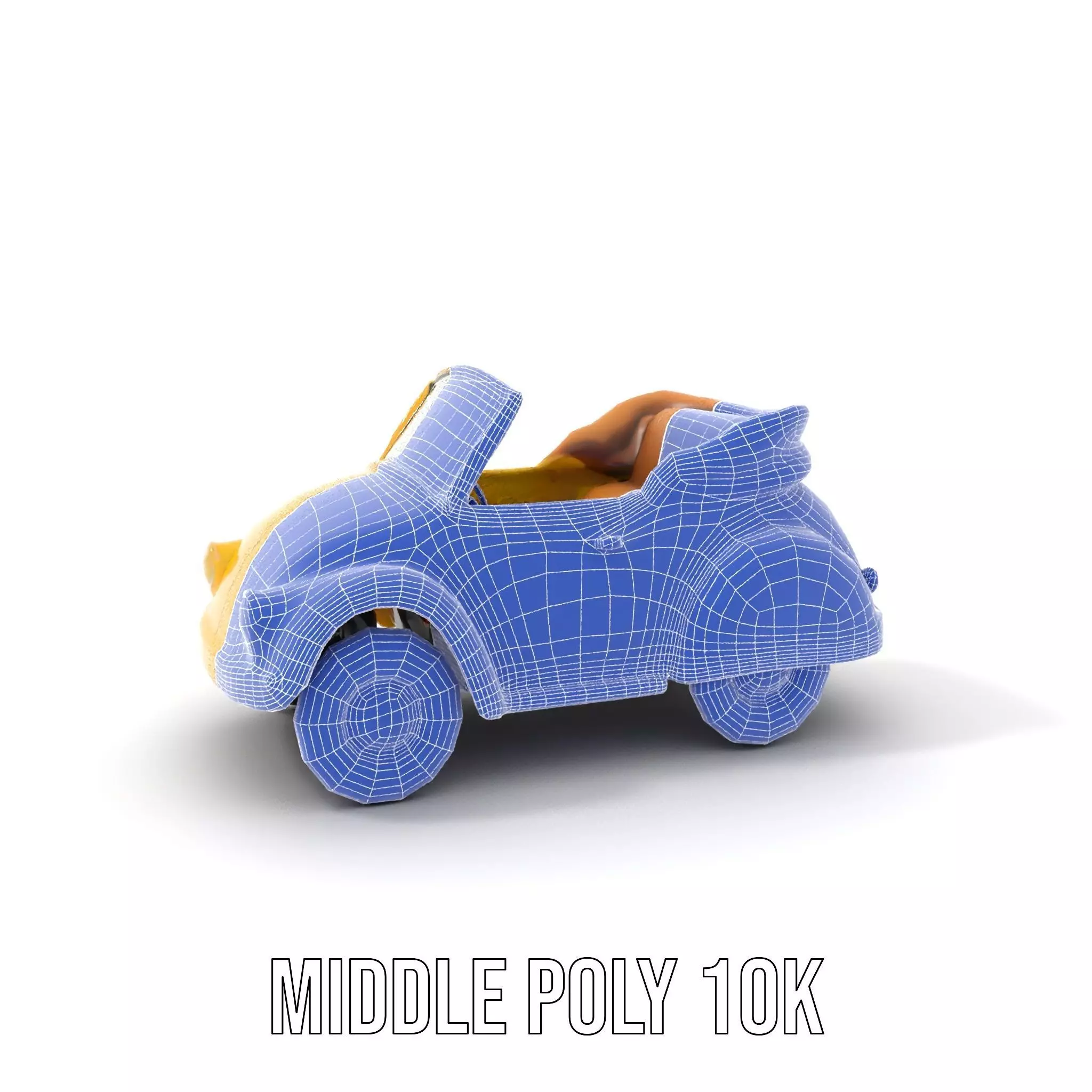 Classic Yellow Convertible model pack Low-poly 3D model_12