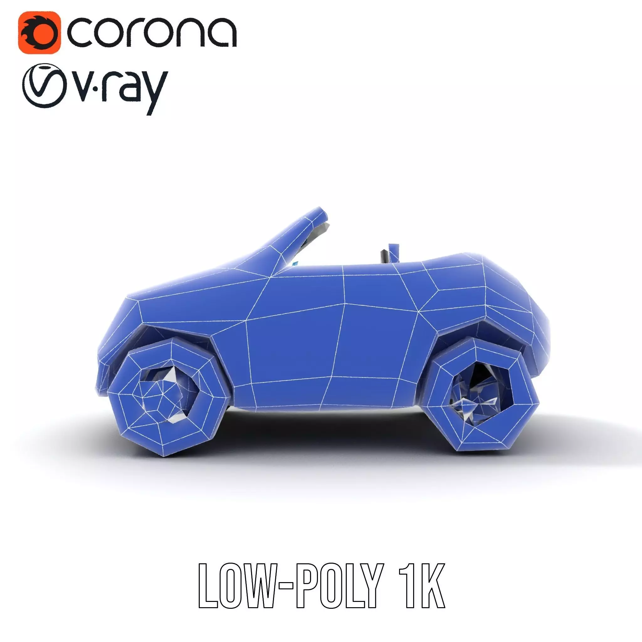 Azure Convertible Car model pack Low-poly 3D model_25