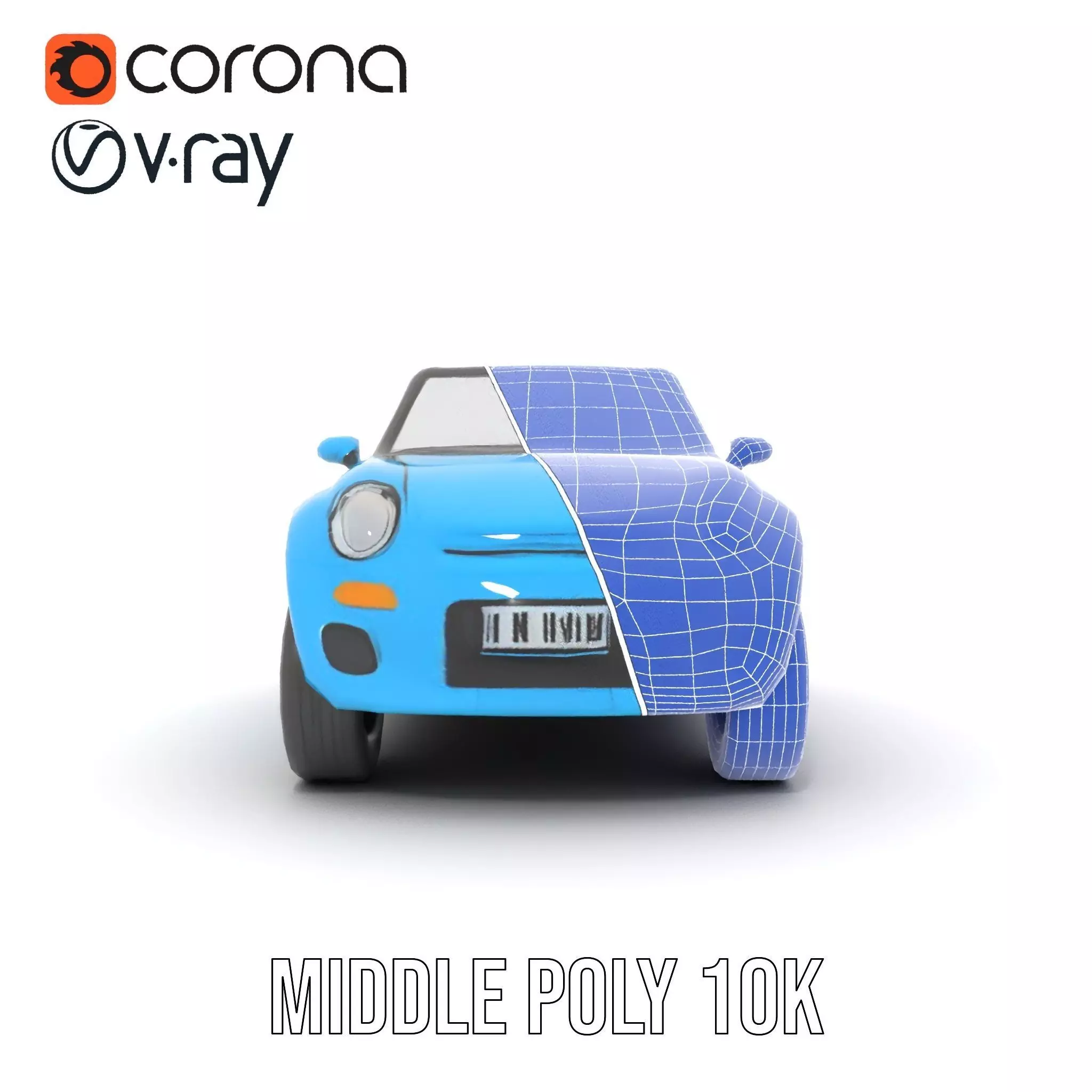 Azure Convertible Car model pack Low-poly 3D model_20