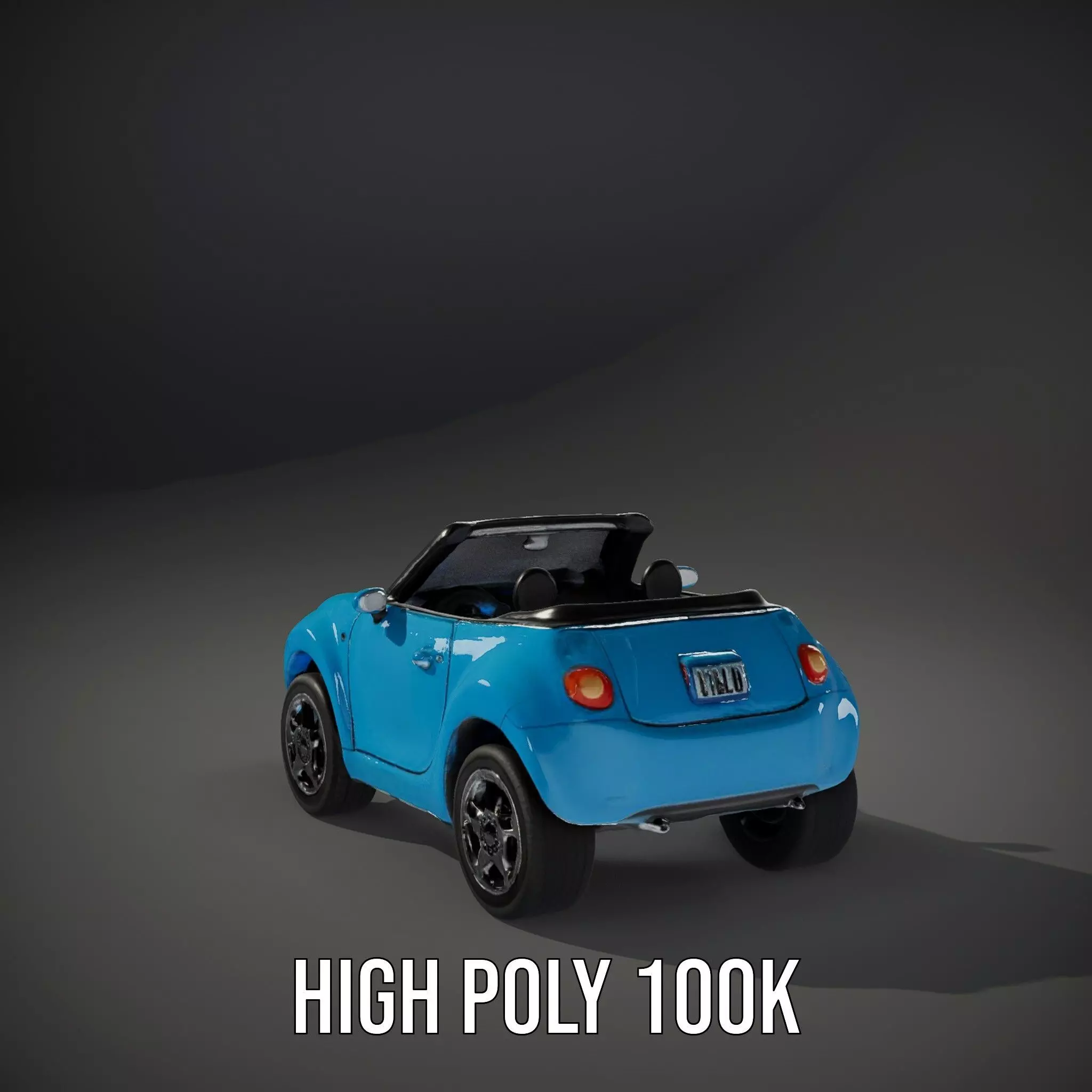 Azure Convertible Car model pack Low-poly 3D model_11