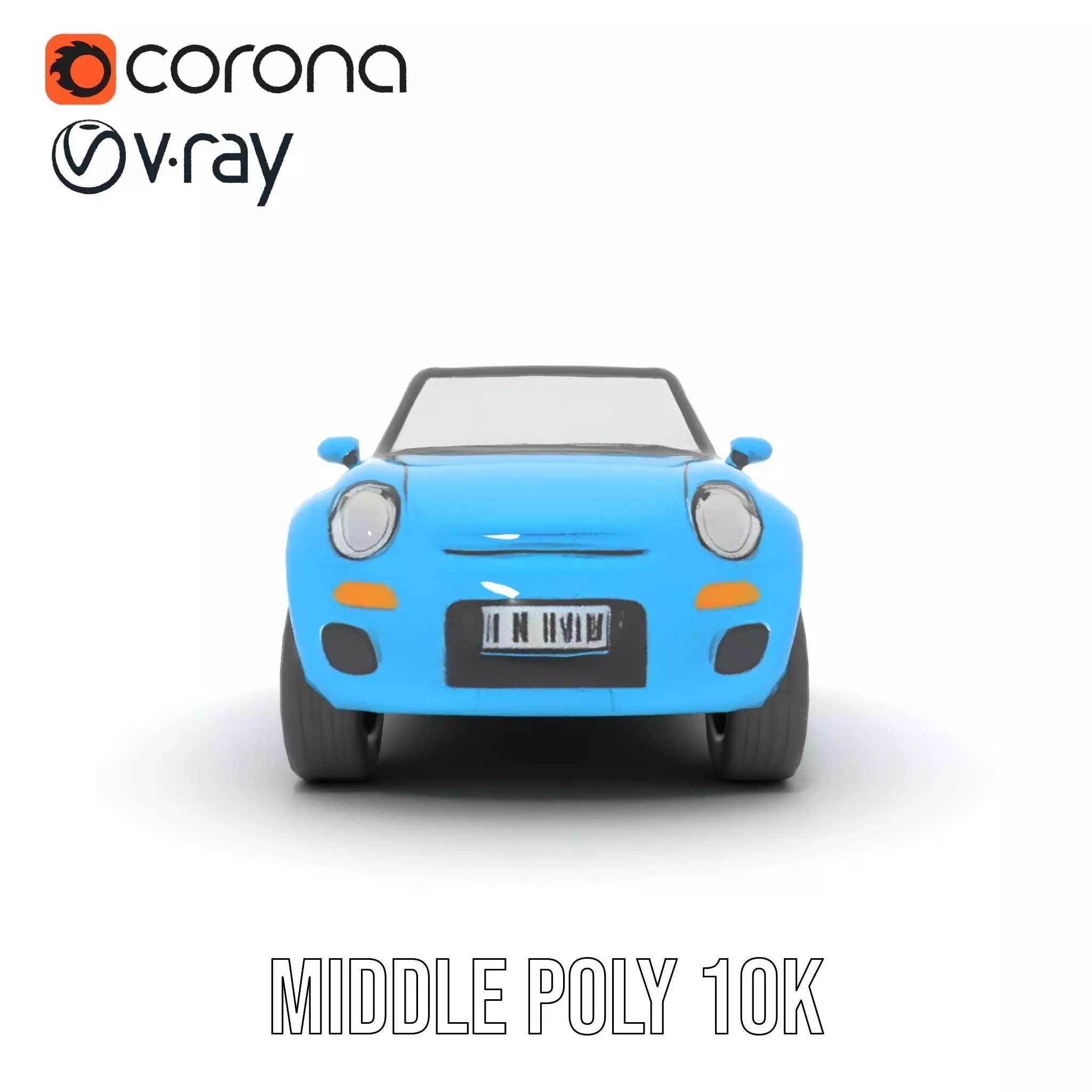 Azure Convertible Car model pack Low-poly 3D model_22