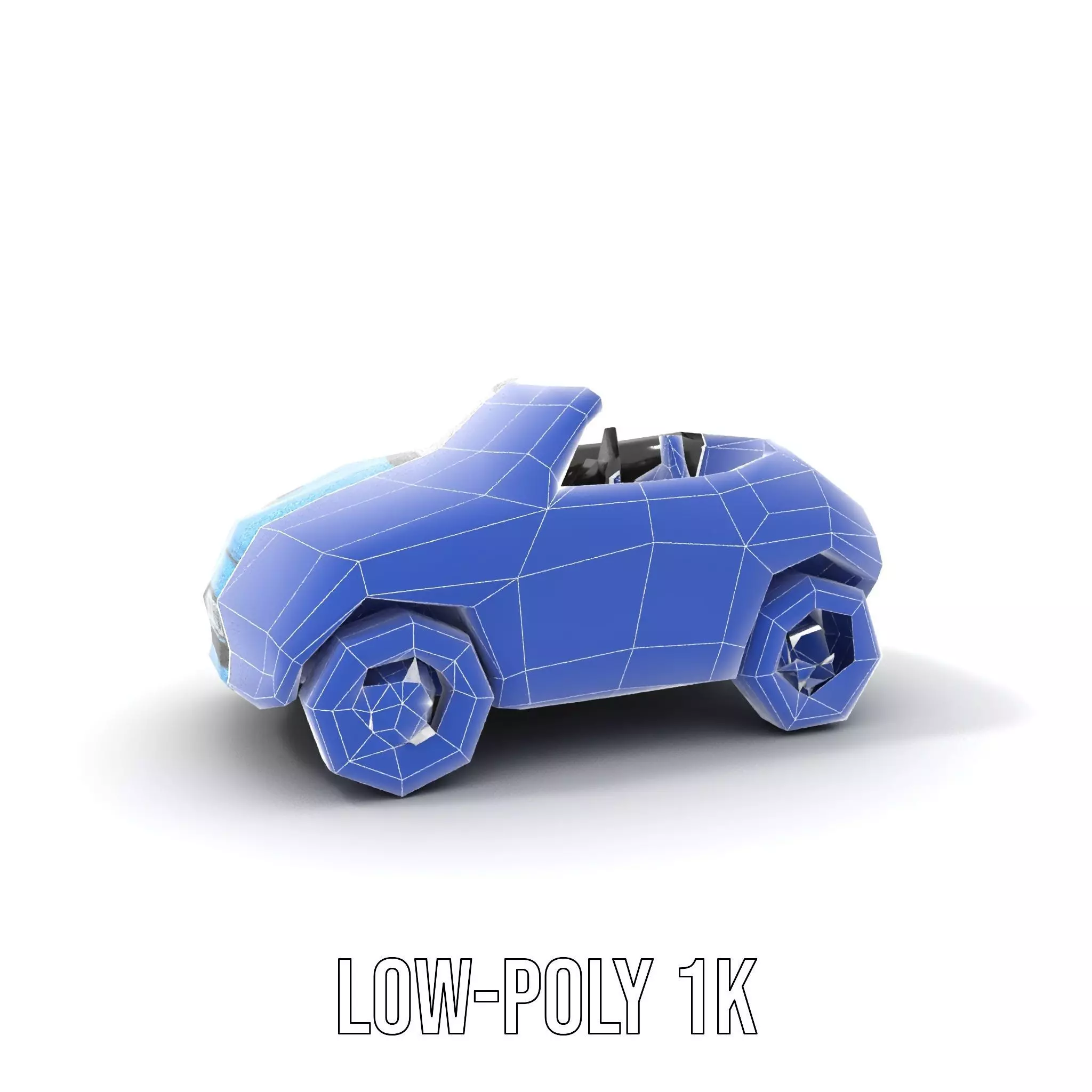 Azure Convertible Car model pack Low-poly 3D model_13