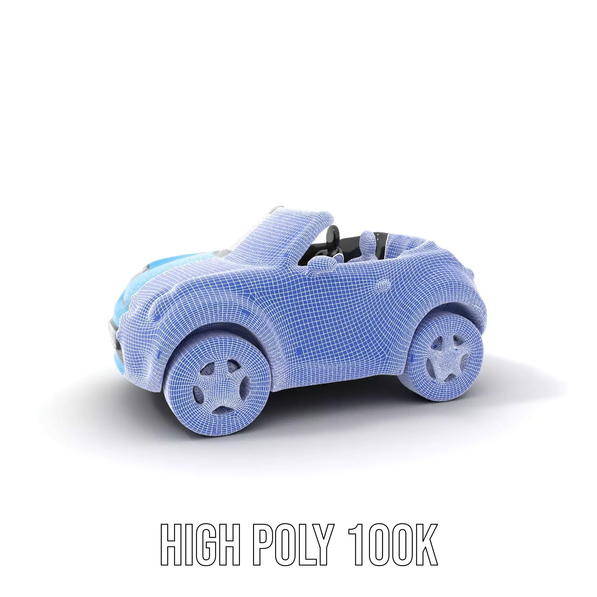 Azure Convertible Car model pack Low-poly 3D model_5