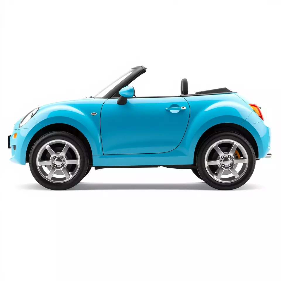 Azure Convertible Car model pack Low-poly 3D model_3