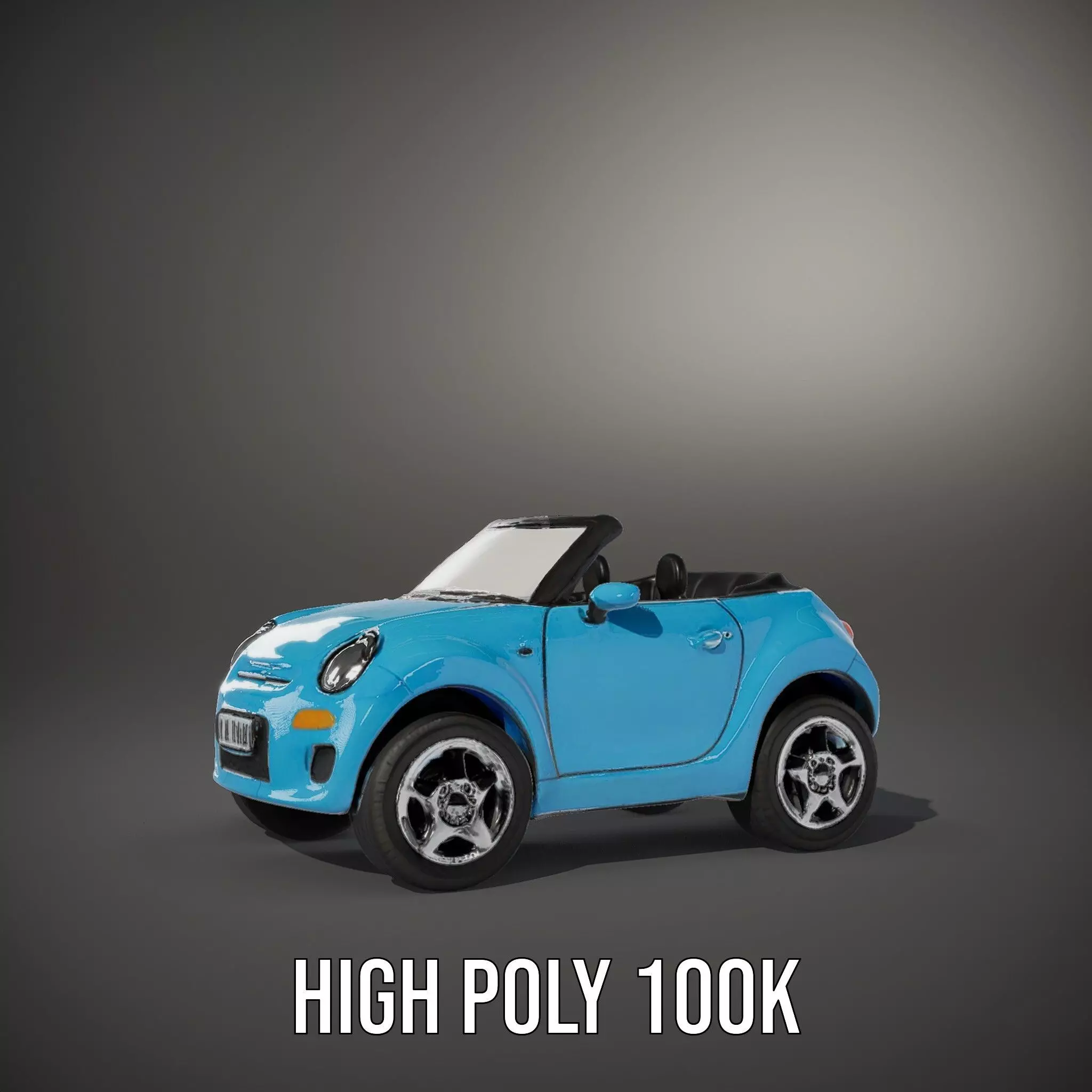 Azure Convertible Car model pack Low-poly 3D model_9
