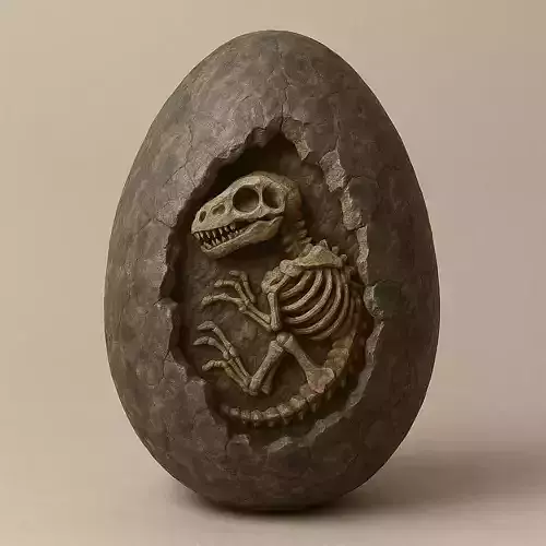 Fossilized Raptor Egg Low-poly 3D model
