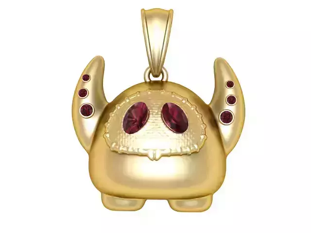 Gold Monster Pendant 3D Printable Model