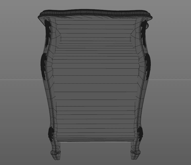 Classical style commode with golden ornaments 3D model_3