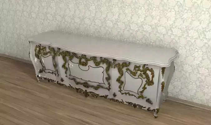 Classical style commode with golden ornaments