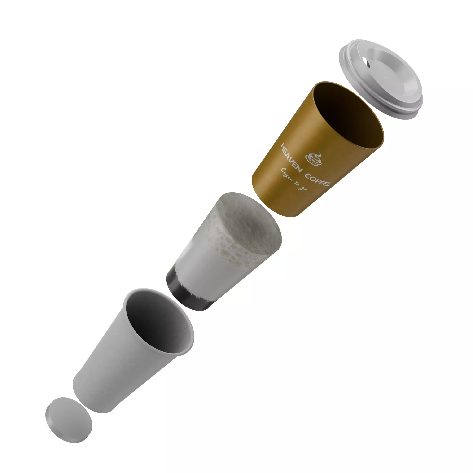 Cup To Go with Latte 3D model_33